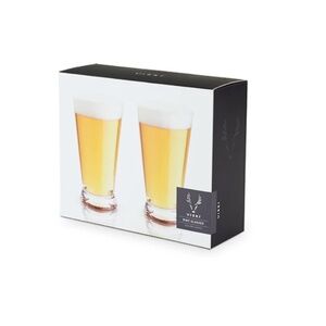 NEW Crystal Beer Pint Glasses by Viski SET OF 2